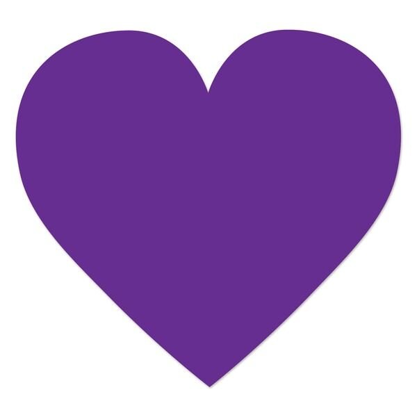 Ergomat DuraStripe Xtreme 4.5in x 4.5in Heart Purple, 30PK DSX-HEART-P-KIT - main